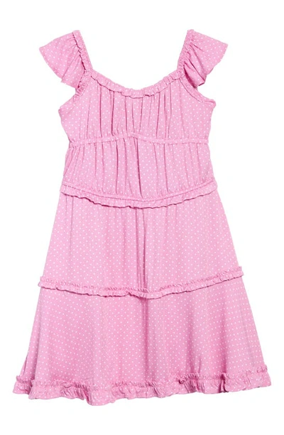 Shop Bcbg Kids' Ruffle Tiered Sundress In Cyclamen