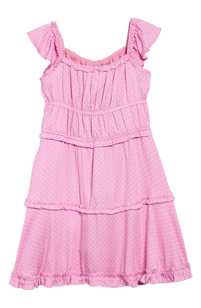 Bcbg Kids' Ruffle Tiered Sundress In Cyclamen