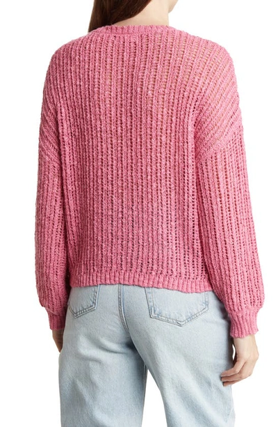 Blu Pepper Extended Shoulder Knit Sweater In Pink