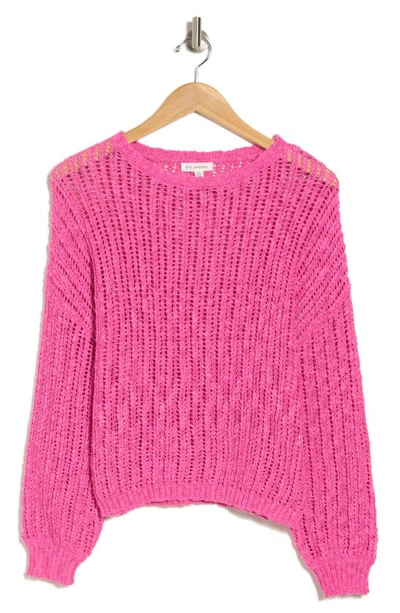 Blu Pepper Extended Shoulder Knit Sweater In Pink