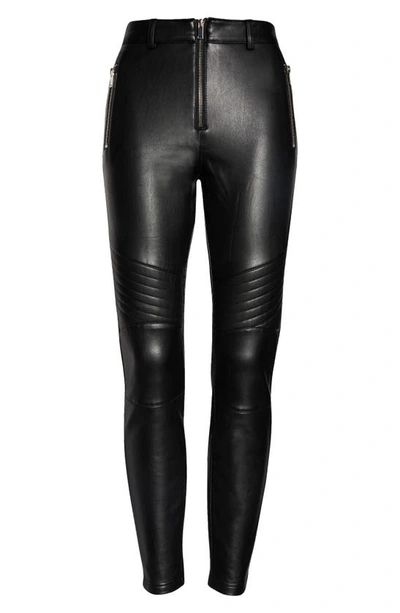 Shop Topshop Skinny Fit Faux Leather Pants In Black