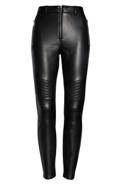Topshop Skinny Fit Faux Leather Pants In Black