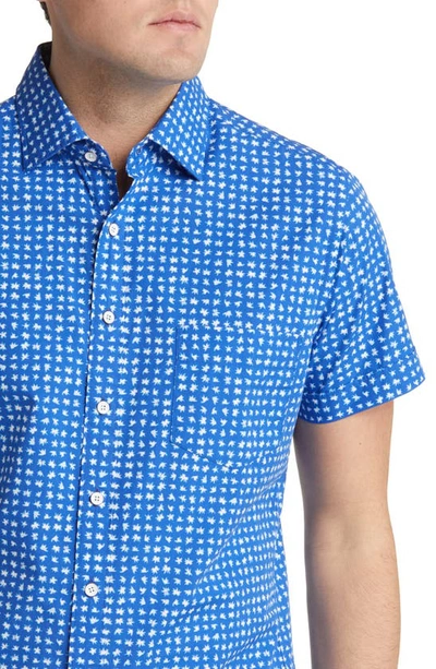 Rodd & Gunn Halldene Short Sleeve Button-up Shirt In Indigo