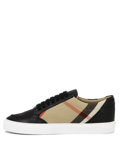 Shop Burberry House Check Sneakers In Black