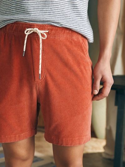 Shop Faherty Essential Italian Knit Cord Short (6" Inseam) In Coastal Orange