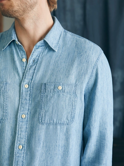 Faherty Tried And True Chambray Workshirt In Vintage Indigo
