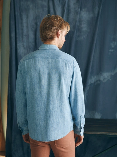 Faherty Tried And True Chambray Workshirt In Vintage Indigo