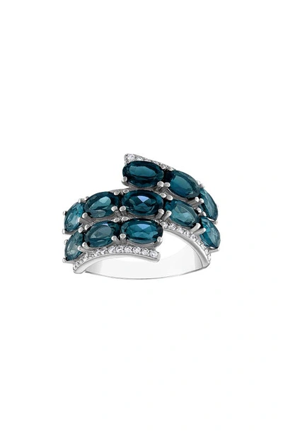 Shop Fzn London Blue Topaz & Lab Created White Sapphire Ring