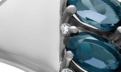 Fzn Sterling Silver London Blue Topaz & Lab Created White Sapphire Ring In Blue
