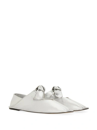 Hereu Llasada Metallic Ballerina Shoes In Silver