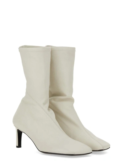 Shop Jil Sander Leather Boot In White