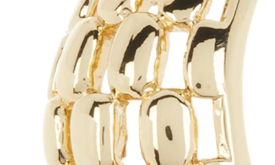 Shop Area Stars Woven Thatch Huggie Hoop Earrings In Gold