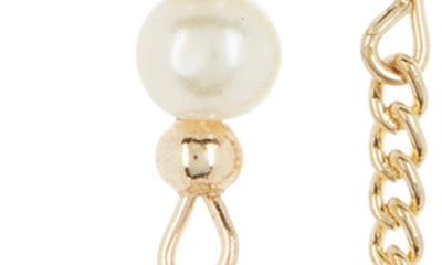 Shop Area Stars Mini Pearl Chain Drop Earrings In Gold