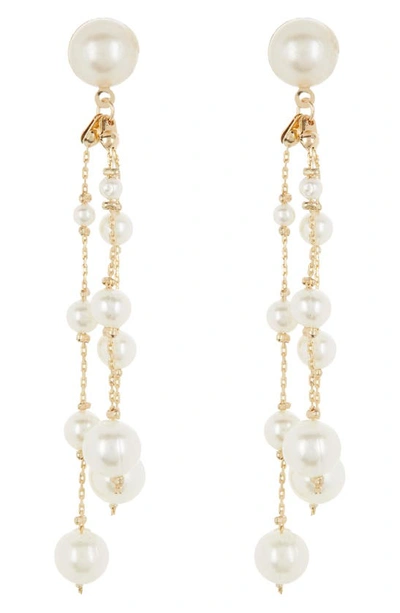 Shop Area Stars Pearl Chain Drop Earrings In Gold