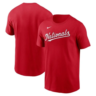 Shop Nike Red Washington Nationals Fuse Wordmark T-shirt