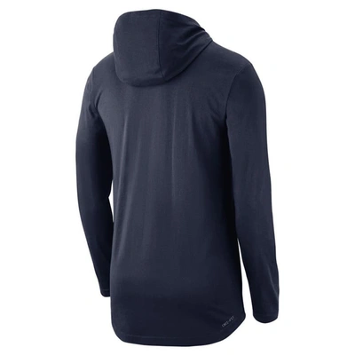 Shop Nike Navy Michigan Wolverines Campus Performance Tri-blend Long Sleeve Hoodie T-shirt