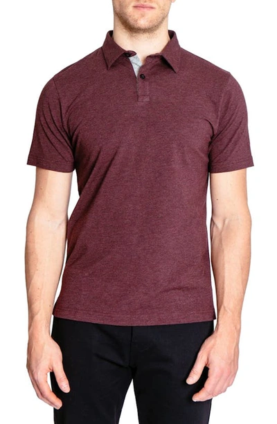 Shop Public Rec Go-to Athletic Fit Performance Polo In Heather Burgundy