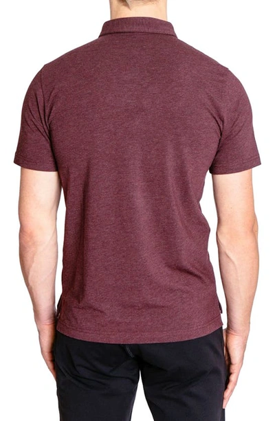 Public Rec Go-to Athletic Fit Performance Polo In Heather Burgundy