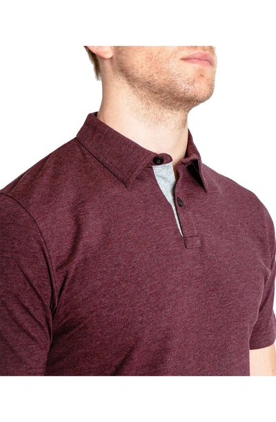 Public Rec Go-to Athletic Fit Performance Polo In Heather Burgundy