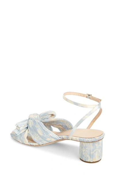 Loeffler Randall Dahlia Ankle Strap Knotted Sandal In Dusty Blue Floral