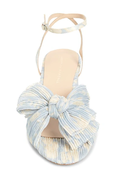 Loeffler Randall Dahlia Ankle Strap Knotted Sandal In Dusty Blue Floral
