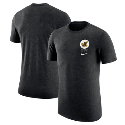 Shop Nike Black Iowa Hawkeyes Retro Tri-blend T-shirt