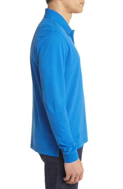 Shop Hugo Boss X Nfl Patlong Long Sleeve Piqué Polo In Los Angeles Rams Bright Blue