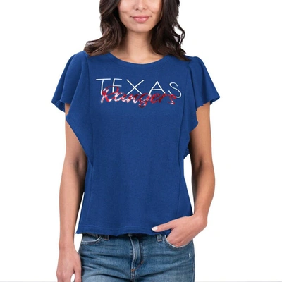 Shop G-iii 4her By Carl Banks Royal Texas Rangers Crowd Wave T-shirt
