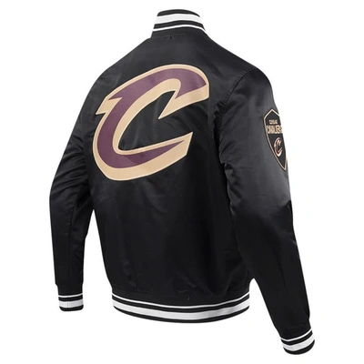 Shop Pro Standard Black Cleveland Cavaliers Script Tail Full-snap Satin Varsity Jacket