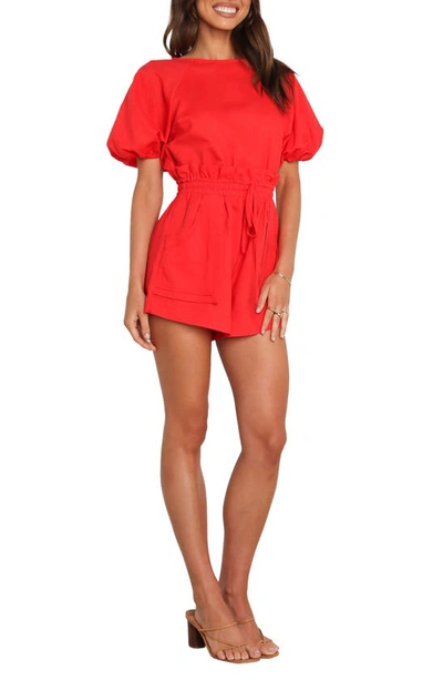 Petal And Pup Petal & Pup Chelsey Linen Blend Shirt & Shorts Set In Red