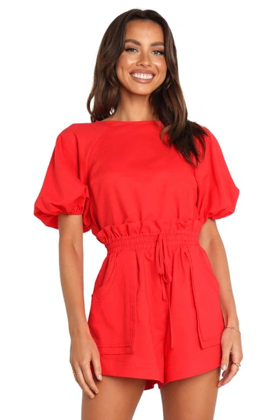Petal And Pup Petal & Pup Chelsey Linen Blend Shirt & Shorts Set In Red