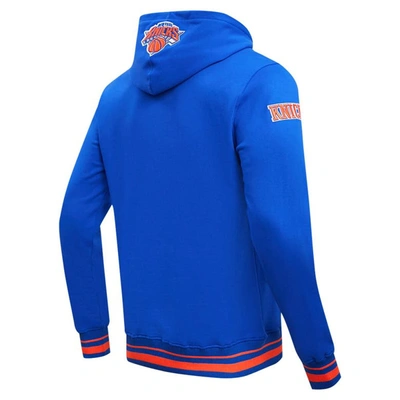 Shop Pro Standard Blue New York Knicks Script Tail Pullover Hoodie
