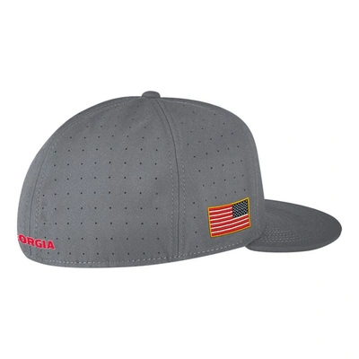 Shop Nike Gray Georgia Bulldogs Usa Side Patch True Aerobill Performance Fitted Hat