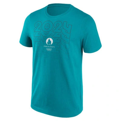 Shop Fanatics Branded Aqua Paris 2024 Summer Olympics Repeat Outline T-shirt