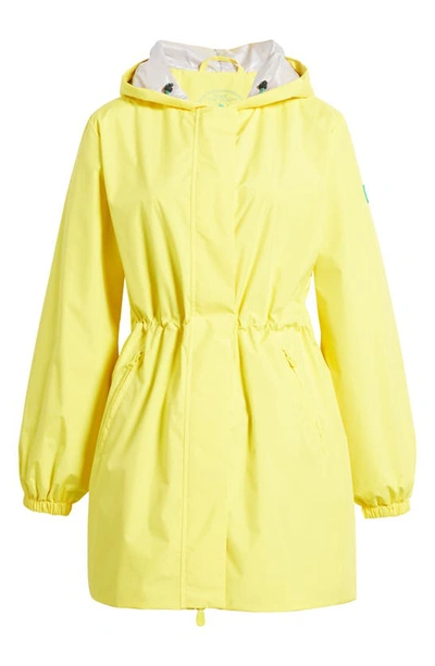 Shop Save The Duck Fleur Water Resistant Hooded Raincoat In Starlight Yellow