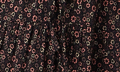 Shop Paige Siera Floral Short Sleeve Midi Dress In Black Multi