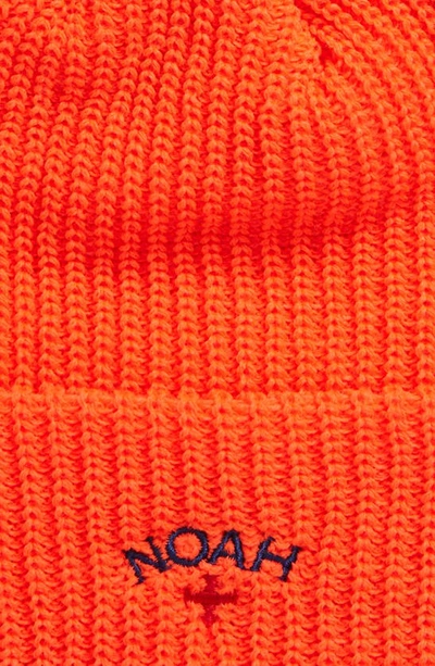 Shop Noah Core Logo Beanie In Flame Orange