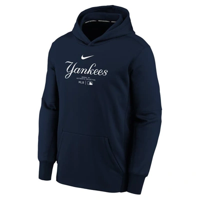 Shop Nike Youth  Navy New York Yankees Authentic Collection Performance Pullover Hoodie