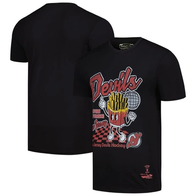 Shop Mitchell & Ness Black New Jersey Devils Cheese Fries T-shirt
