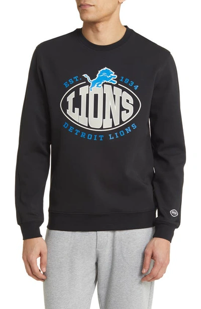 Shop Hugo Boss Boss X Nfl Crewneck Sweatshirt In Detroit Lions Black