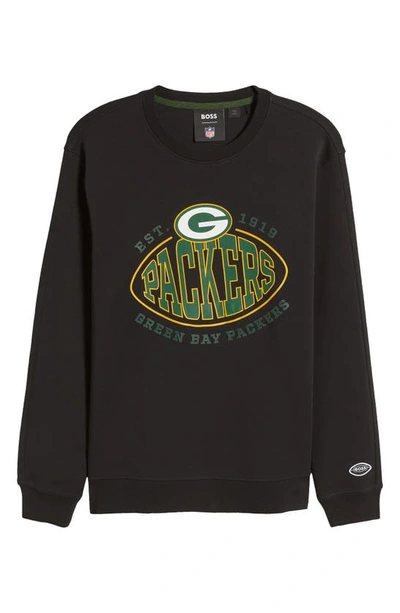 Shop Hugo Boss Boss X Nfl Crewneck Sweatshirt In Green Bay Packers Black