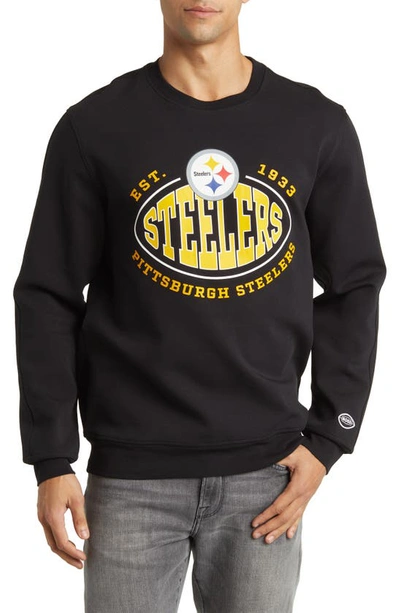 Shop Hugo Boss X Nfl Crewneck Sweatshirt In Pittsburgh Steelers Black