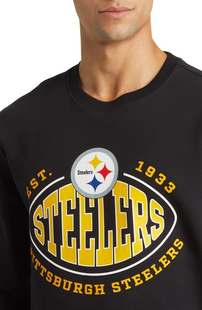 Shop Hugo Boss Boss X Nfl Crewneck Sweatshirt In Pittsburgh Steelers Black