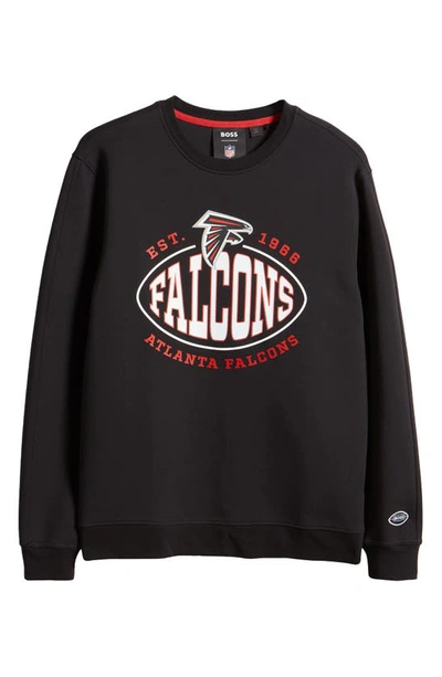 Shop Hugo Boss X Nfl Crewneck Sweatshirt In Atlanta Falcons Black