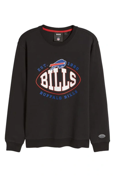 Shop Hugo Boss Boss X Nfl Crewneck Sweatshirt In Buffalo Bills Black