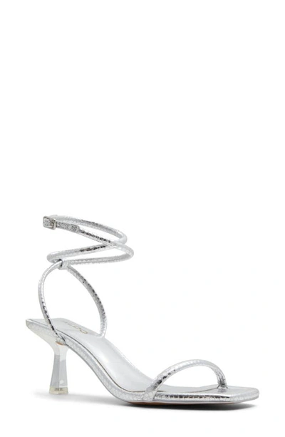 Shop Aldo Dime Ankle Strap Sandal In Silver