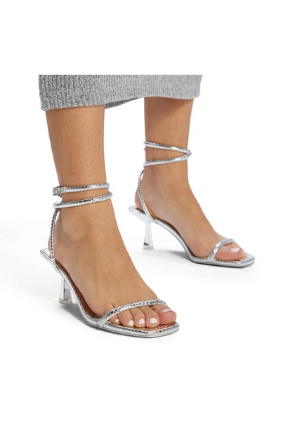 Aldo Dime Ankle Strap Sandal In Silver