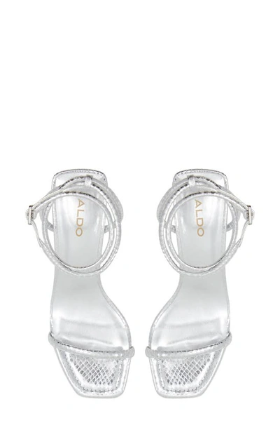 Aldo Dime Ankle Strap Sandal In Silver