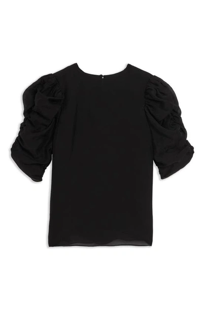 Shop Ted Baker Sachiko Ruched Elbow Sleeve Top In Black
