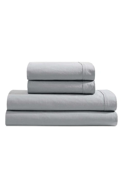 Shop Calvin Klein Washed 200 Thread Count Percale Sheet Set In Grey